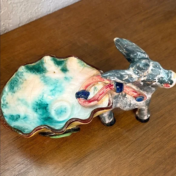 Vintage Italian pottery donkey and cart - Picture 8 of 9
